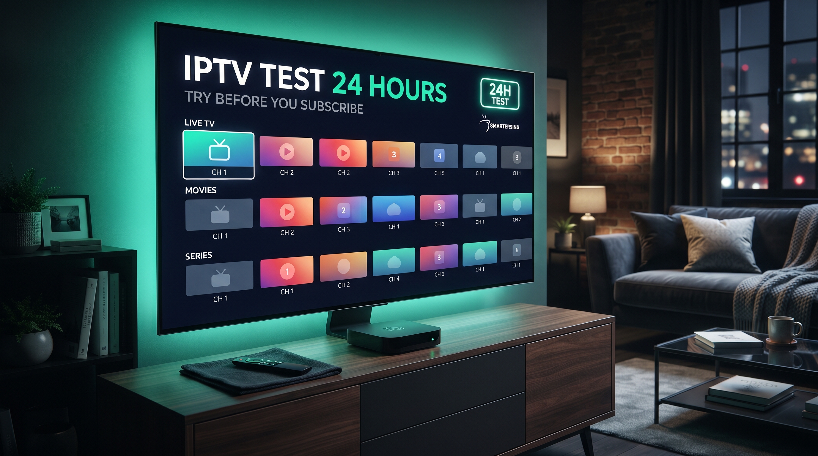 IPTV test 24 hours UK complete guide by Smartersing
